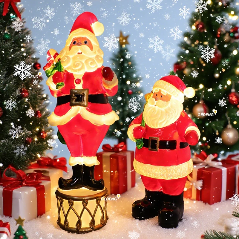 مبيعات المصنع مباشرة LED حديقة ديكور ضوء الراتنج سانتا كلوز تمثال في الهواء الطلق عيد الميلاد ضوء الزخرفية IP65 الصف #2