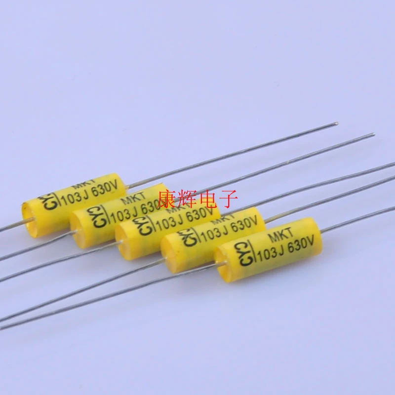 Axial Horizontal Yellow String Capacitor 630V 0.01uf 103 Thin Film Capacitor Dedicated to Power Amplifier for Biliary Machines