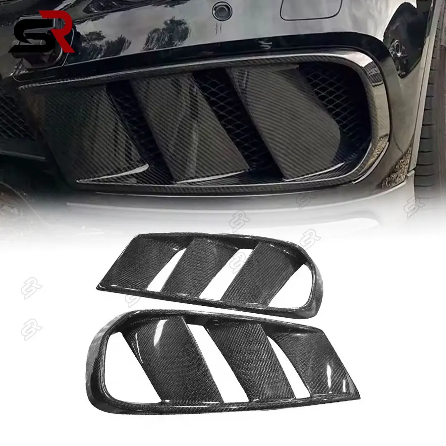 For Benz X156 GLA 200 GLA260 GLA45 Carbon Fiber Front Bumper Air Intake Fog Lamp Mesh Grille Frame Cover Auto Accessories