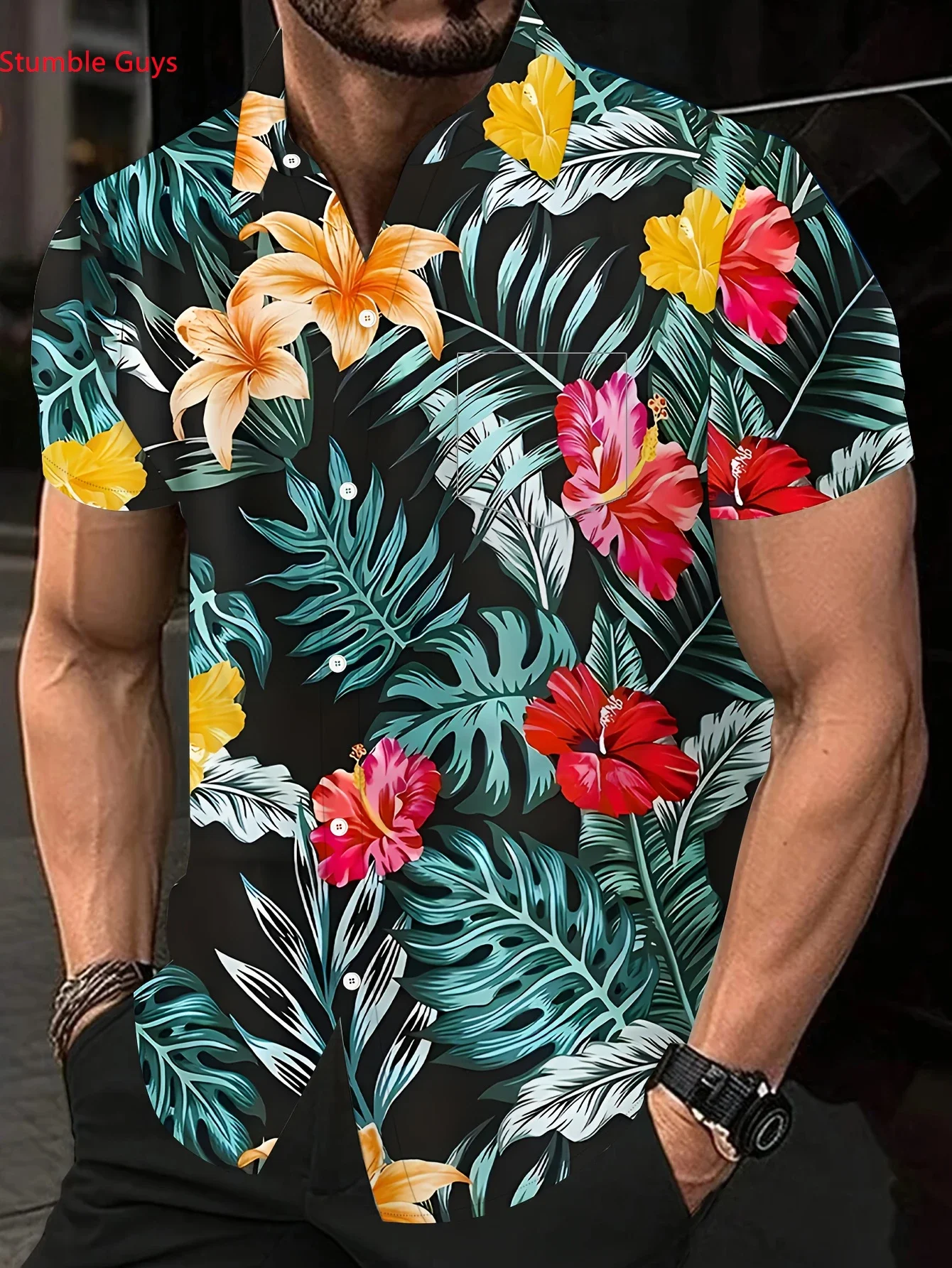 

Men's 2026 Trendy Casual Shirt Summer Hawaiian Man Women Short Sleeve Stylish Beach Party Print Tops