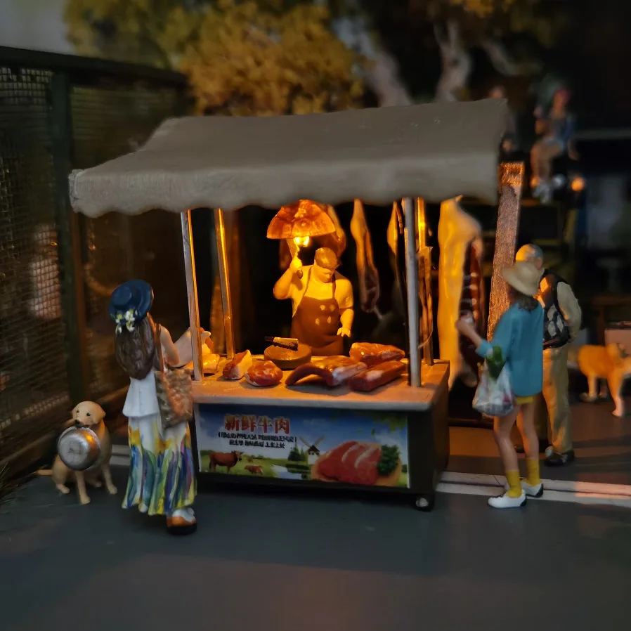 

Миниатюрные расписные фигурки 1/64: Стойки для подвешивания мяса на прилавках мясных лавок (говядина, баранина), цветные миниатюры для фотосъемки, подвижные фигурки