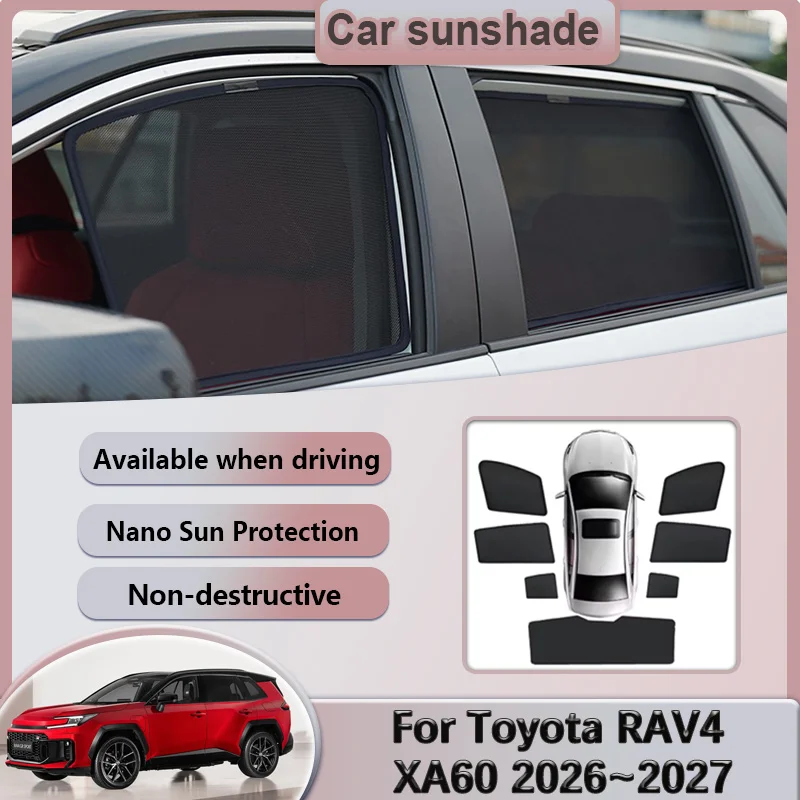 

Солнцезащитная сетка для автомобиля Toyota RAV4 XA60 2026 2027, Suzuki Across, магнитные шторки на окна, солнцезащитные шторки-экраны, аксессуары для авто