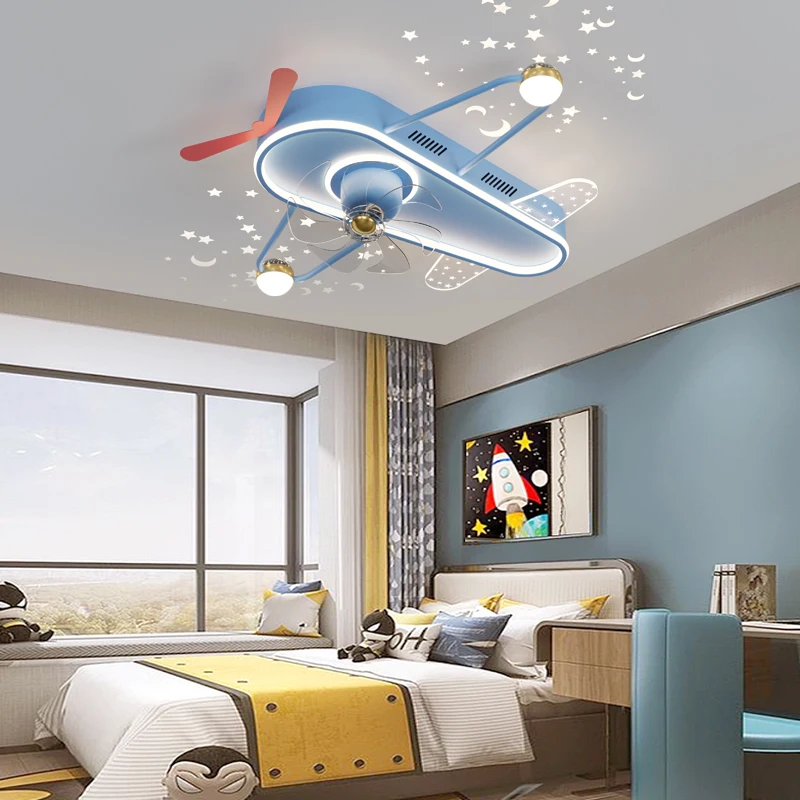 

Aircraft Light Full Spectrum Eye Protection Smart With Fan Kids Room Bedroom Light Ceiling Light 2024 New Fan Light