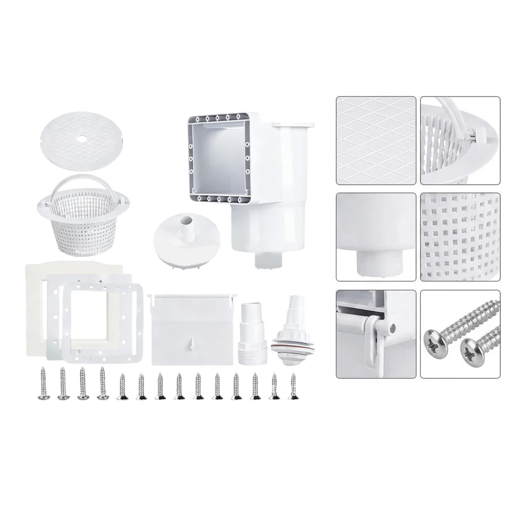 For Durable Plastic Above Ground Pool Skimmer Kit Easy Install Includes for All Necessary Components for Efficient Water Flow