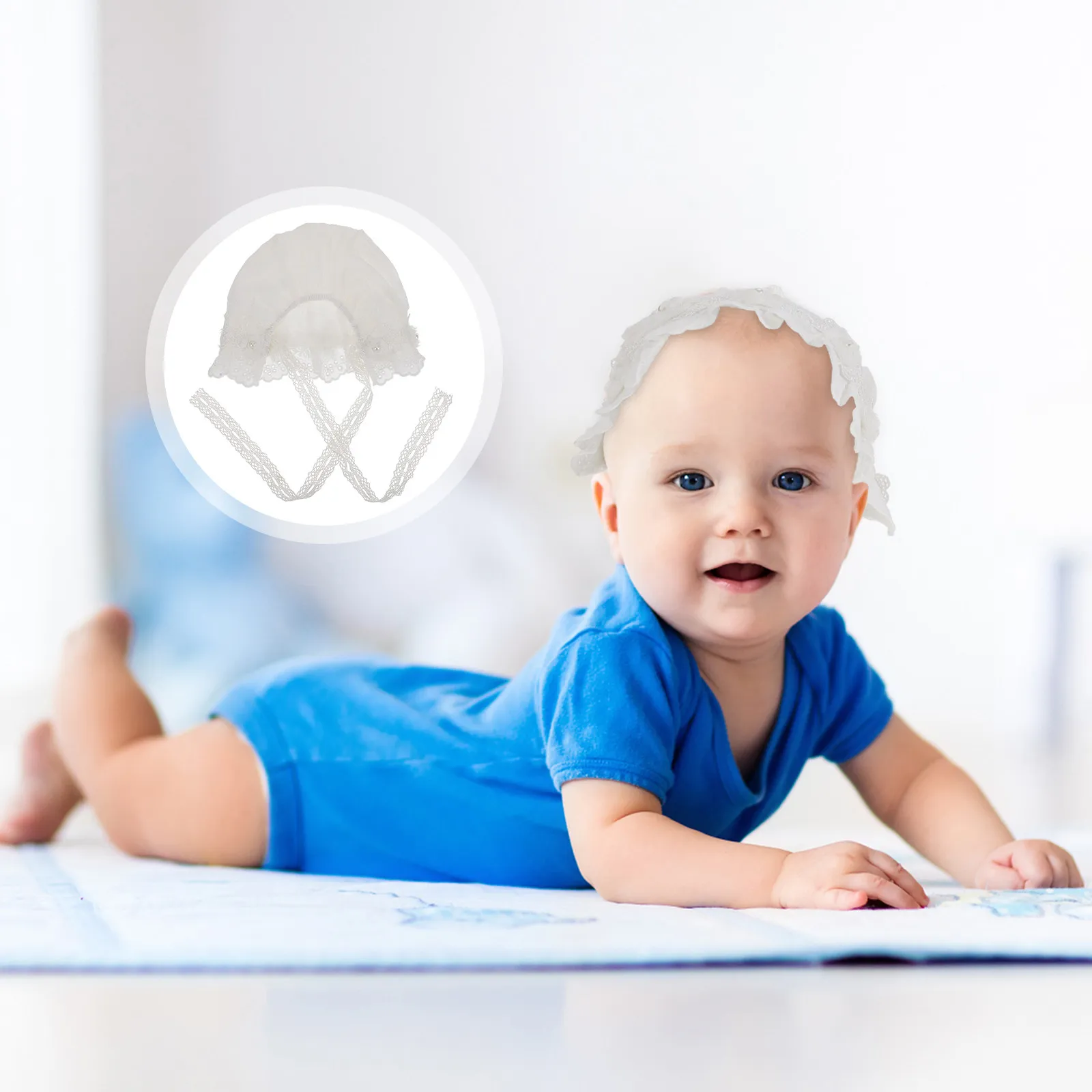 

1 шт. кружевная панамка от солнца для новорожденных, мягкая, дышащая, с дизайном, предотвращающим попадание пота, с цветочным декором и жемчужными элементами, идеально подходит для весны