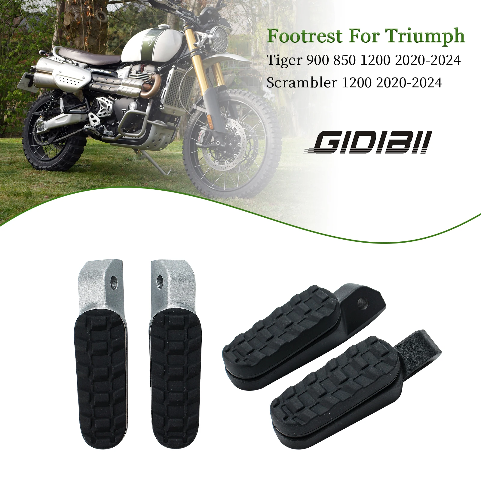 

1 Pair Rear Footrest For Triumph 2020 2021 2022 2023 2024 Scrambler 1200 XC/XE Tiger 900/1200 Tiger 850 Sport Passenger FootPegs