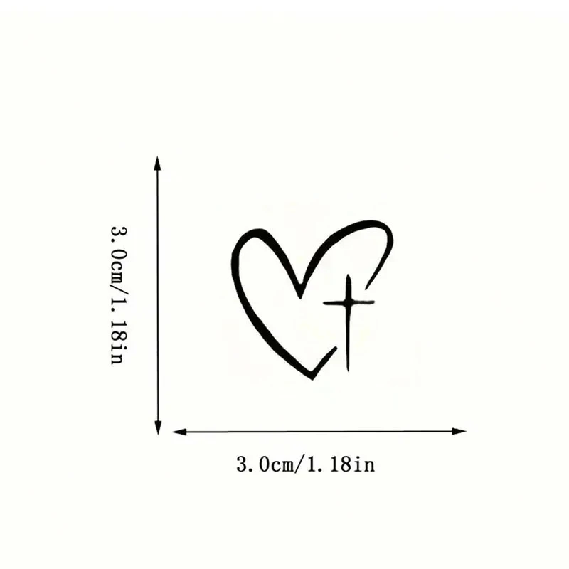 2 Pieces Per Set, Heart-Shaped Cross Car Rearview Mirror Stickers, Personalized Creative Decorative Waterproof And Sunproof Car