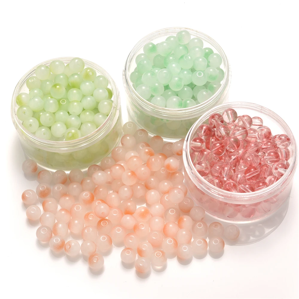 100 Stück 8mm Farbverlauf Meerjungfrauen-Glasperlen Runde Perlen Leuchtende Farben Lose Abstandsperlen für Kreatives DIY-Handwerk Schmuckherstellung – Detail 10