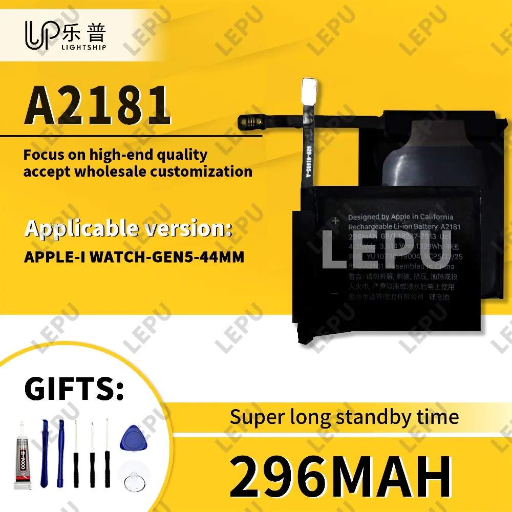 

296mAh Battery for Apple Watch Gen 5 44mm + Tools A2181 Original Replacement Battery for I Watch Series 5 44mm Watch Battery