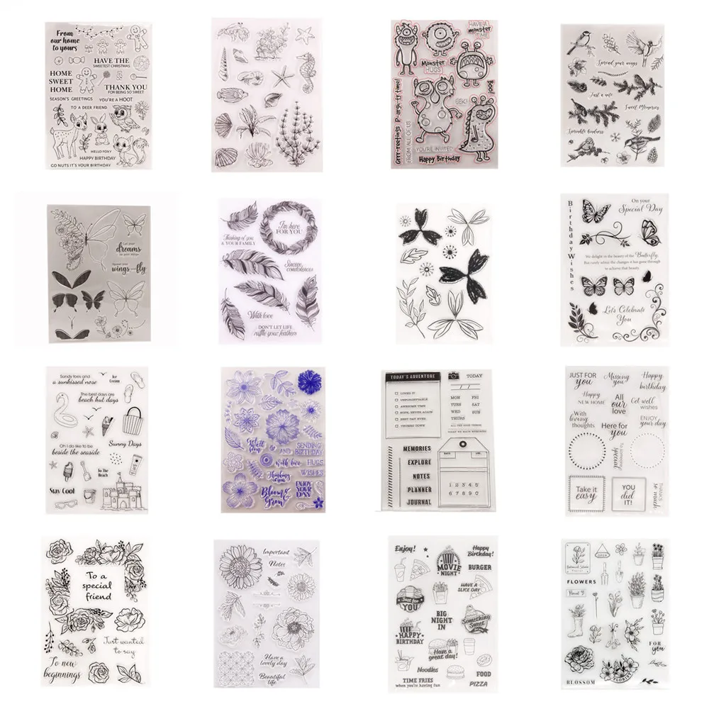 Clear Stamp Transparent Silicone Stamp Spill and Splatter Rubber Stamp for Scrapbook Journal Card Making