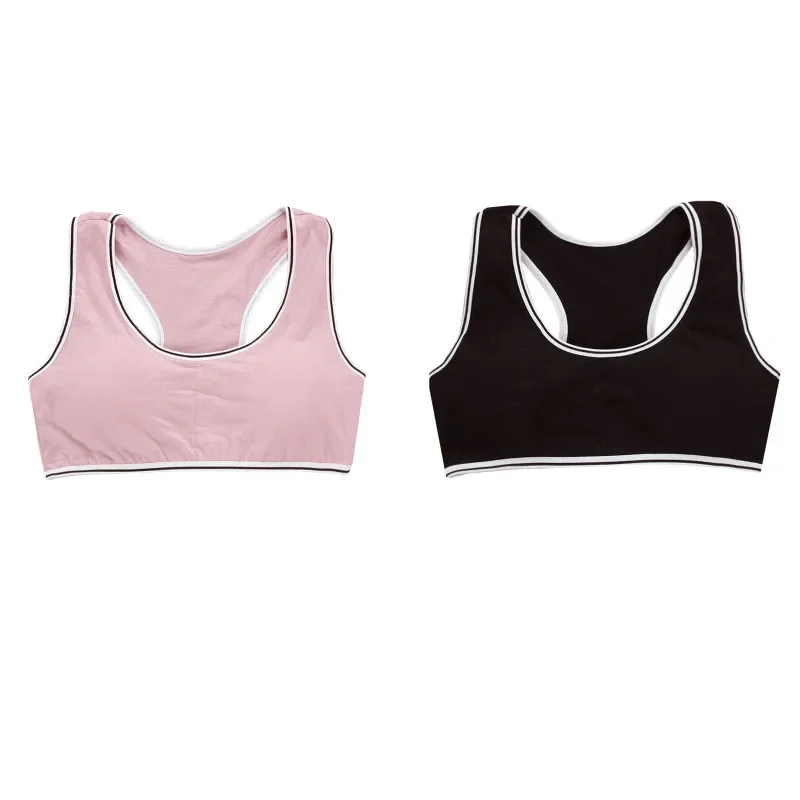 2PC Girls Training Bra Underwear Teenage Puberty Wireless Bralette Vest 8-16Years