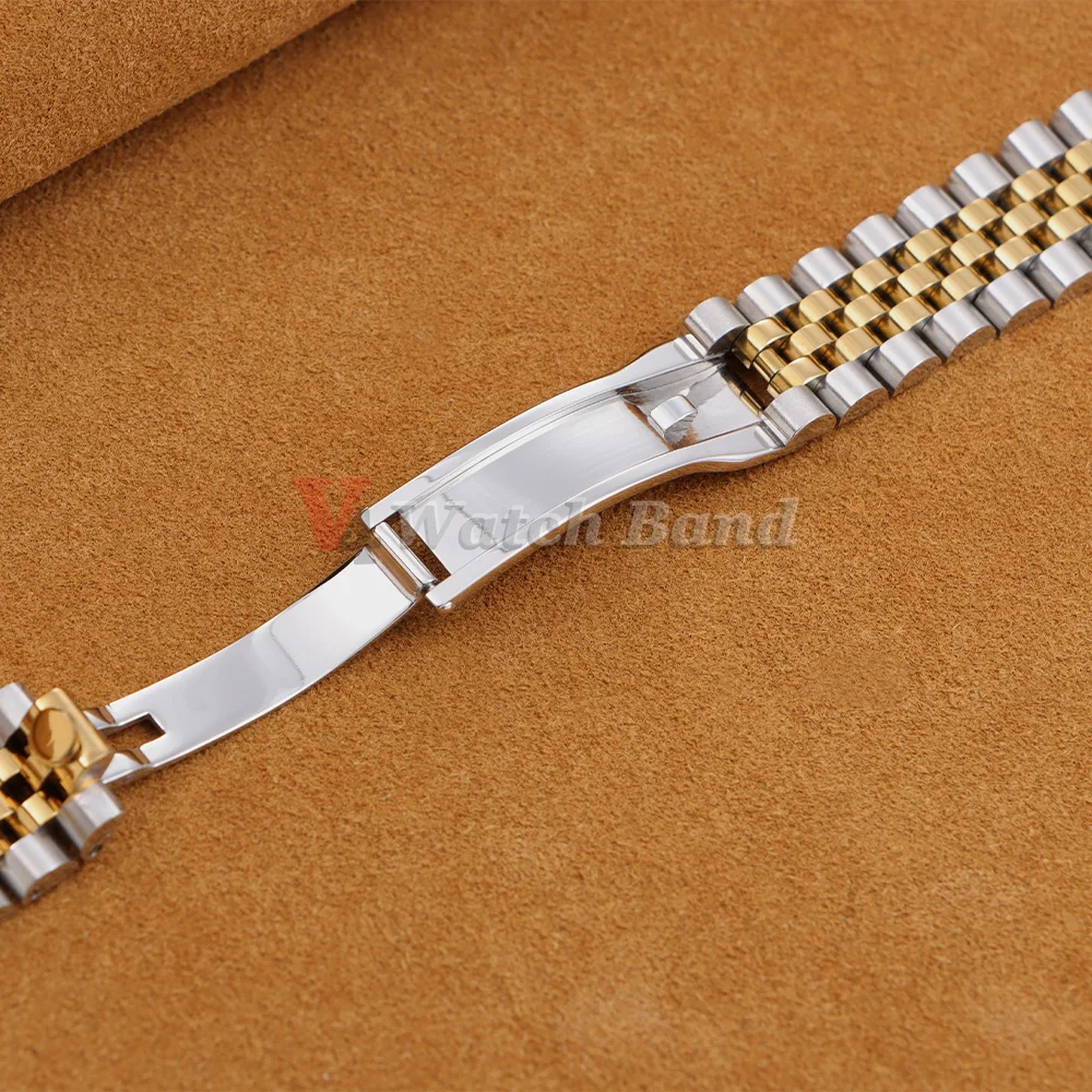 Massives Gebogenes Luxus-Uhrenarmband 13mm 17mm 20mm 21mm für Rolex GMT Edelstahl-Uhrenband für Jubilee Metall-Armband – Detail 9