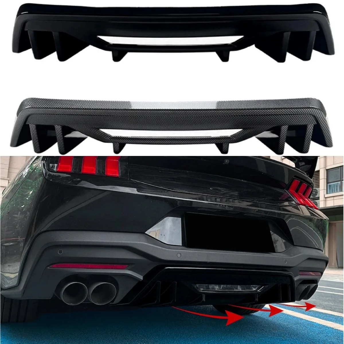 

Для Ford MK7 2024 + внешние аксессуары, автомобильный задний бампер, разделитель для губ, диффузор, спойлер, защита бампера, защита бампера, комплект кузова
