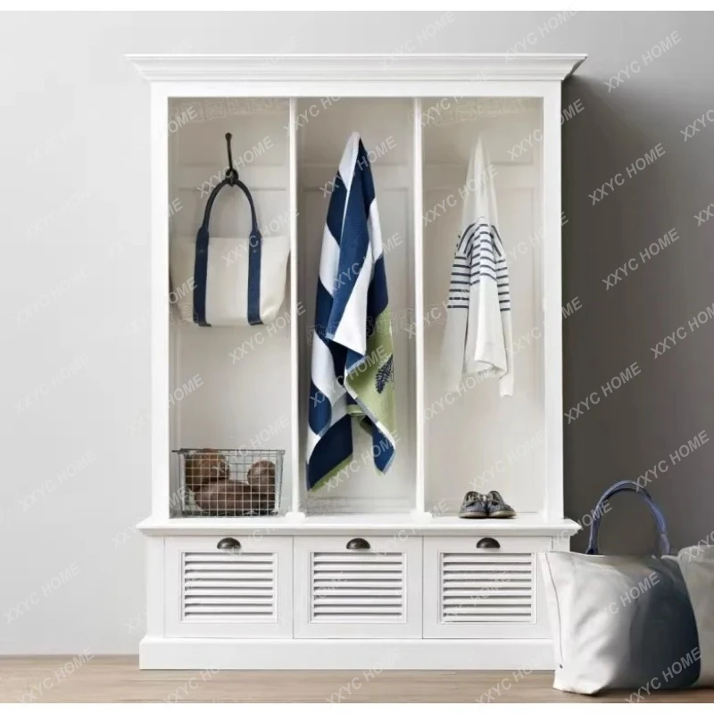 N  Antique Wardrobe Solid Wood Oak  Small Apartment  Two-door Wardrobe Villa Club Model Room Furniture
