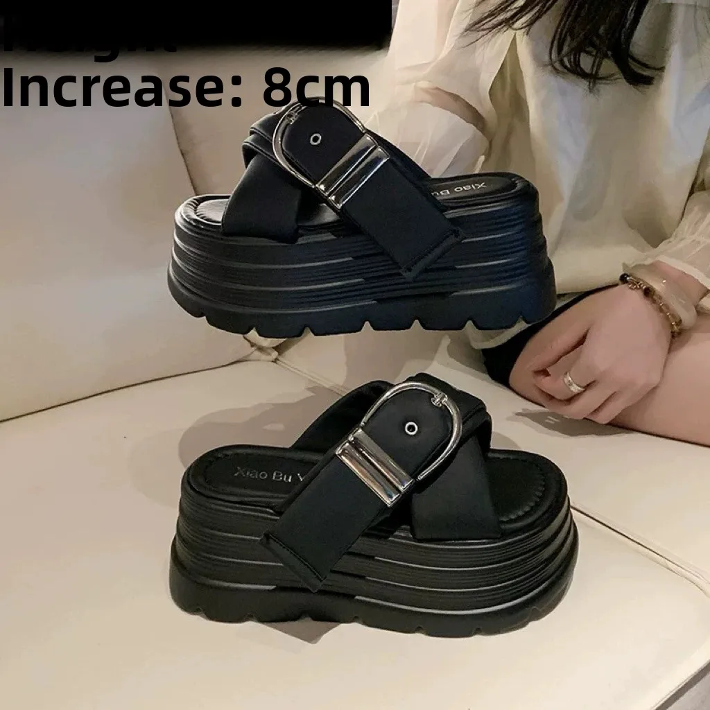 

Повседневные сандалии на платформе Thi Bot, лето 2023, новинка Sle, уличная одежда, пляжные тапочки в римском стиле, плоский каблук, материал из искусственной кожи