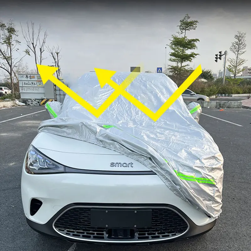 Car Cover Four Season Universal Oxford Cloth Sunscreen Insulation For Mercedes Smart Elf 1 # Car Accessories Exterior Styling