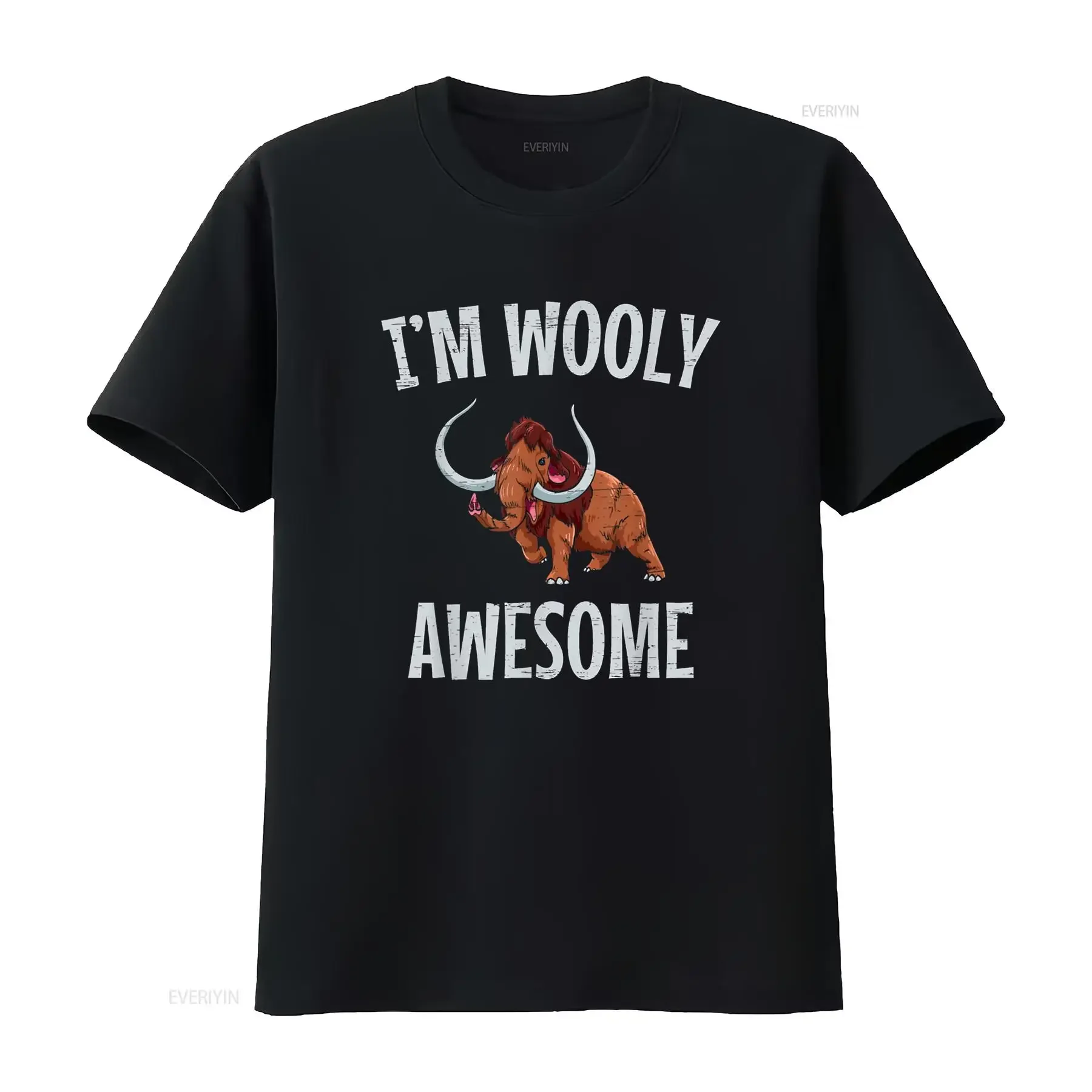 تي شيرت I am Wooly Awesome Long Tusks Woolly Animals تي شيرت عتيق مغسول على الموضة ملابس أنيقة مريحة قليلاً #1