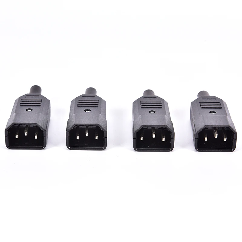 AC IEC C14 Rewireable Straight Male Plug 10A 250V Plug Kettle Connector 3Pin4X IEC Male Plug Connector 250v 10a C14N/AN/AN/A