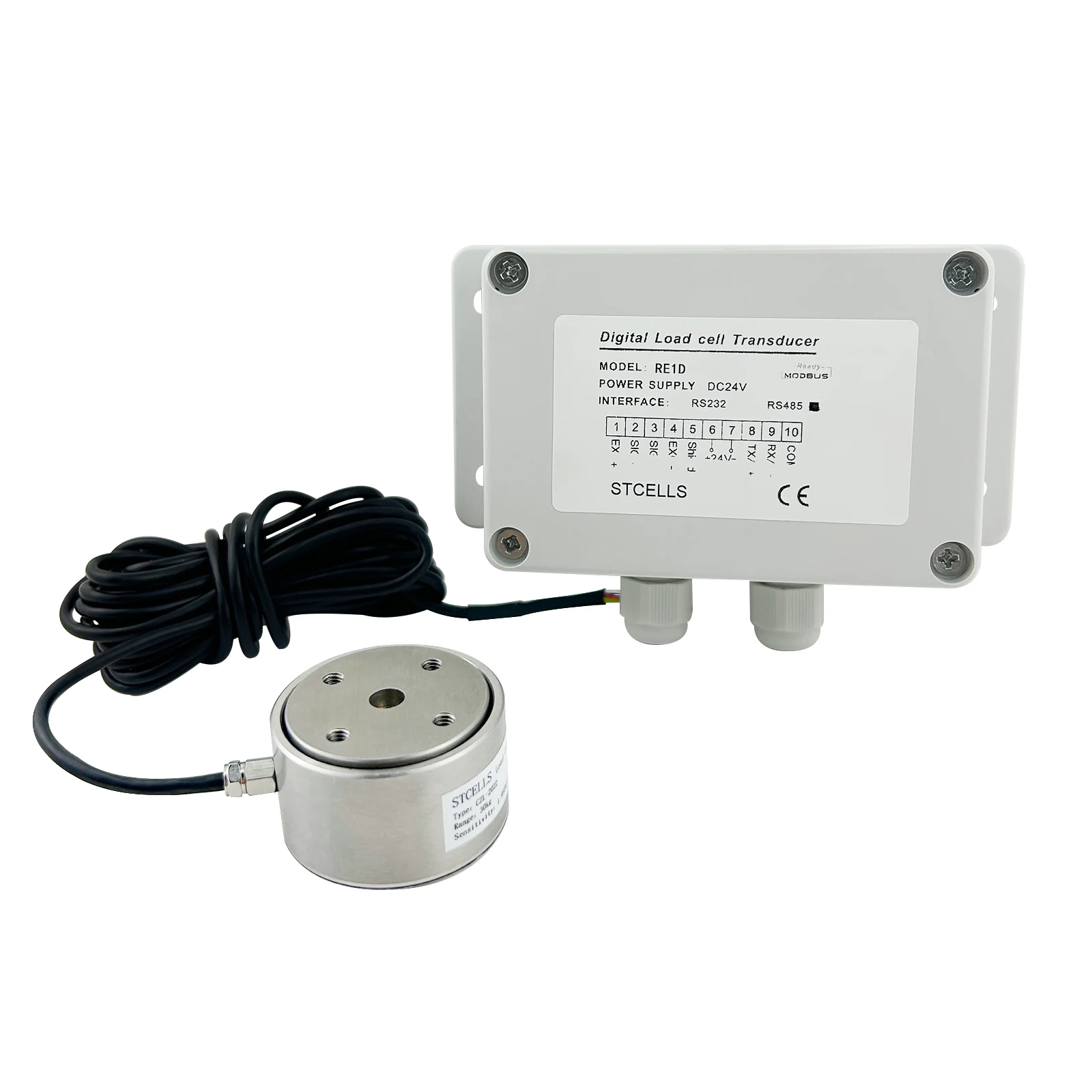 Modbus RTU RS485 Bidirectional Load Cell Flat Button Tension/Compression Sensor for Auto Testing Mini Planar Axial Force Module