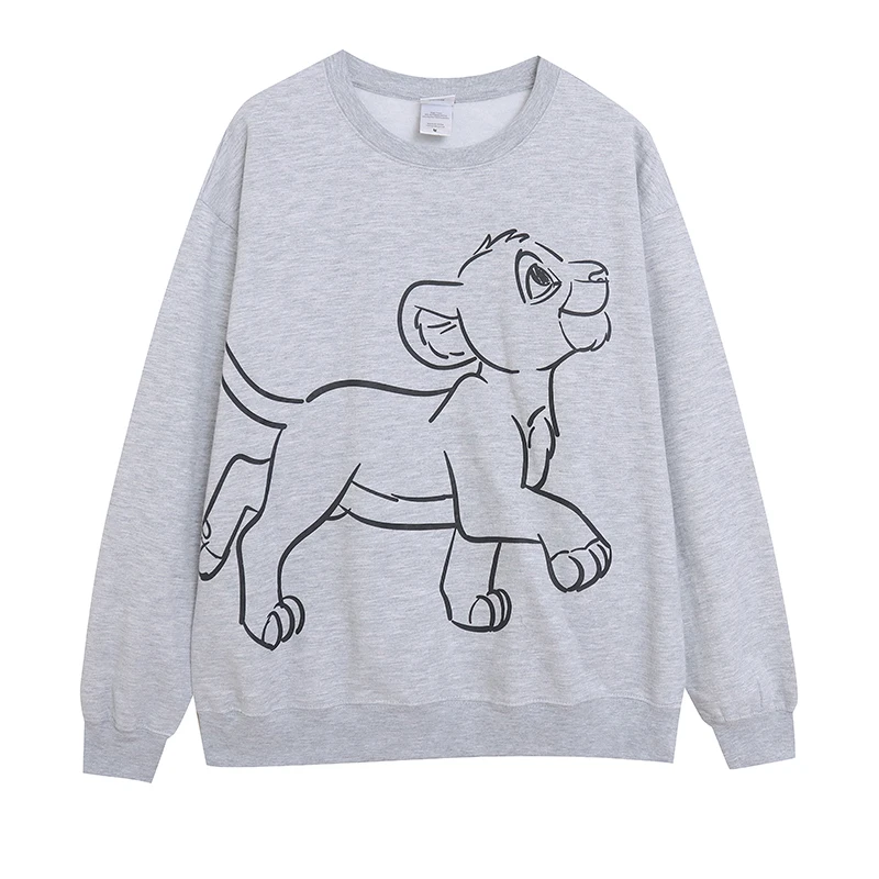 

Fleece Lined Cute Cartoon round Neck Sweatshirt Loose Slimming Women's Top Casual Versatile Anti-Aging Anime Graphic Hoodie