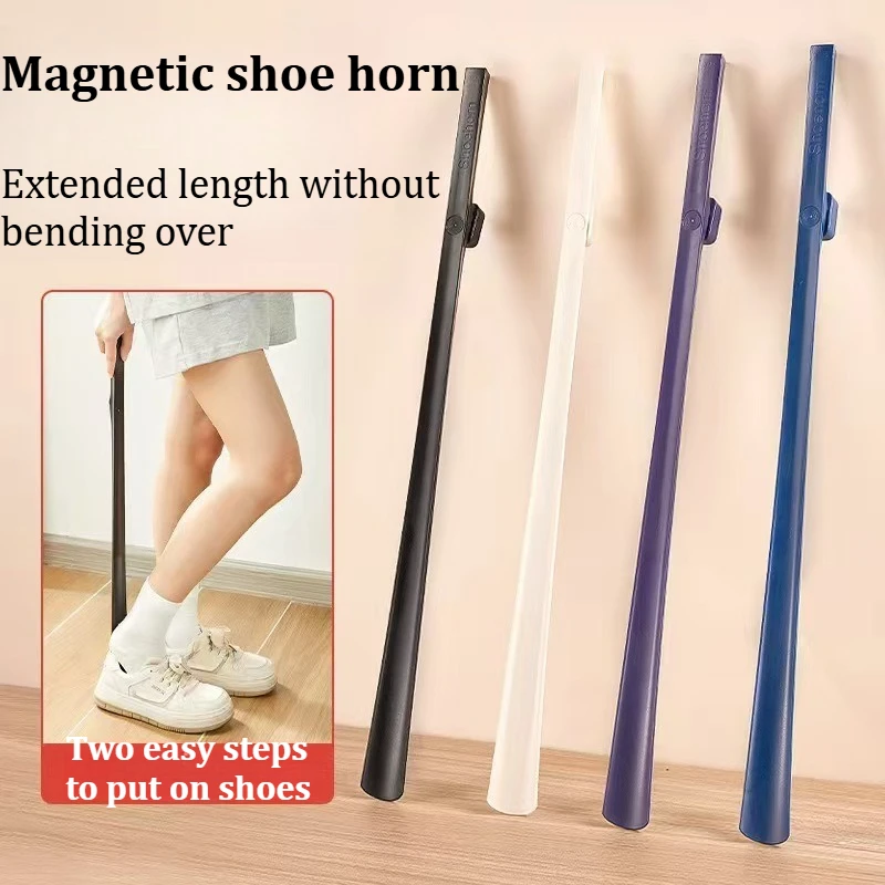 60cm Elderly Long Magnetic Shoe Horn NoBend Waist Shoe Inserting Tool Easy-To-Use Shoe Duster Daily Keep The Heel From Deforming