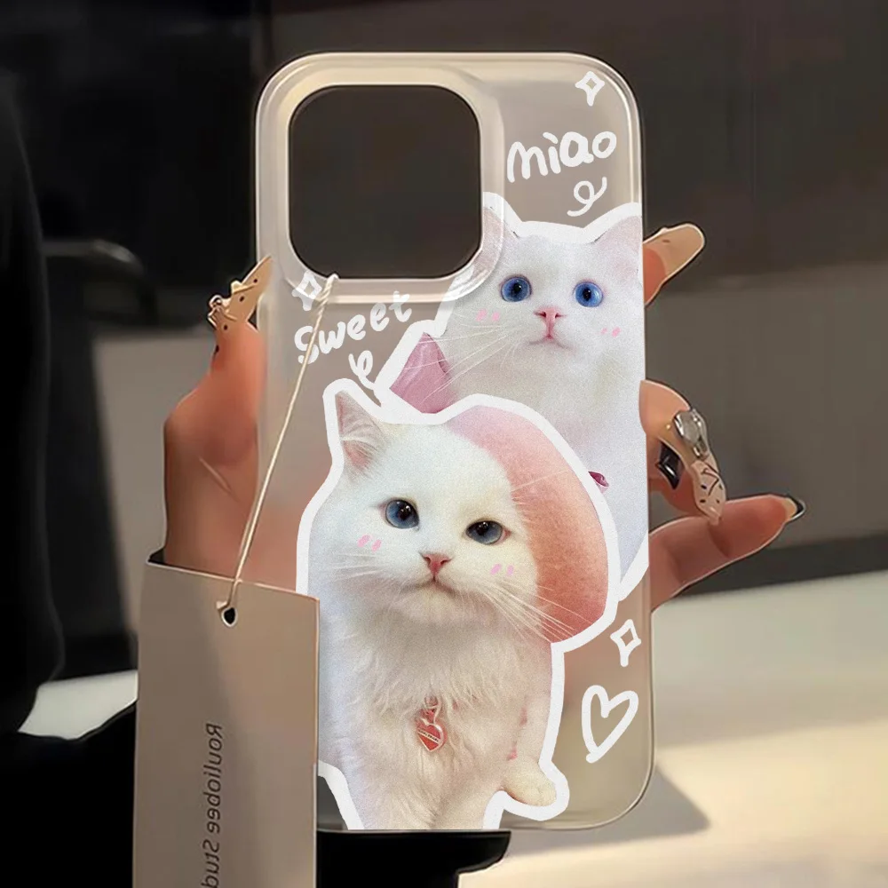 Cute Cat Animal Painted Case For iPhone 13 Cases iPhone 11 17 12 16 14 15 Pro Max 14Pro Max Cases Shockproof Bumper Cover Capa
