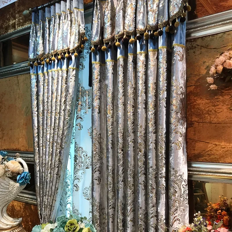 ستائر فاخرة جديدة عالية التظليل على الطراز الأوروبي لغرفة المعيشة وغرفة الطعام ونافذة غرفة النوم على الطراز الفرنسي تخصيص التول الراقية #5
