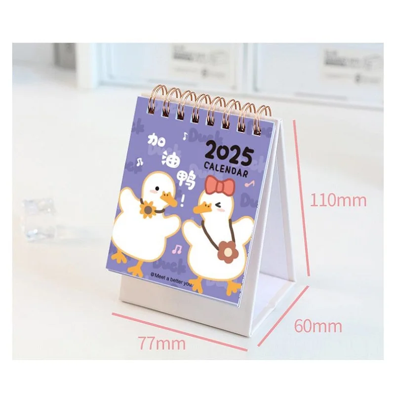 2025 Mini Cartoon Calendar Kawaii Desk Calendar Standing Flip Desktop Calendar Small Planner Advent Calendar