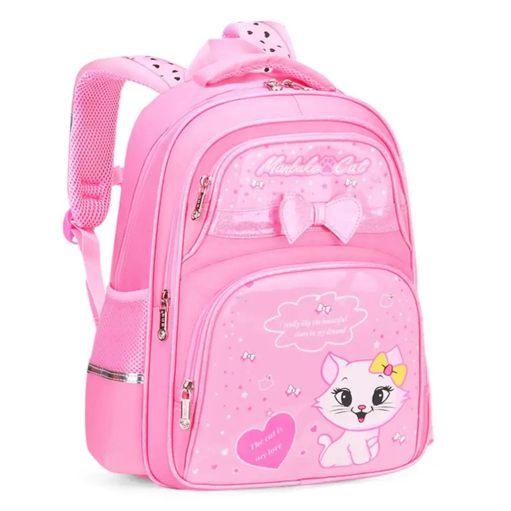 

Korean Style Girls School Bag Small Cat Bowknot Cartoon Backpack 6-12 Years Princess Kindergarten School Bag