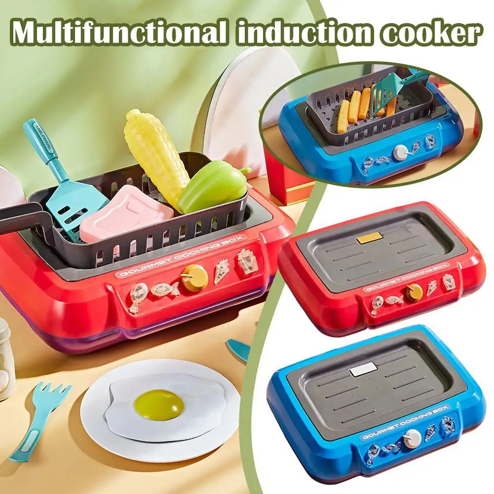 Color Changing Food Cooking Toys Children's Play House Mini Kitchen Multifunctional Induction Color Changing Toys Safe Materials