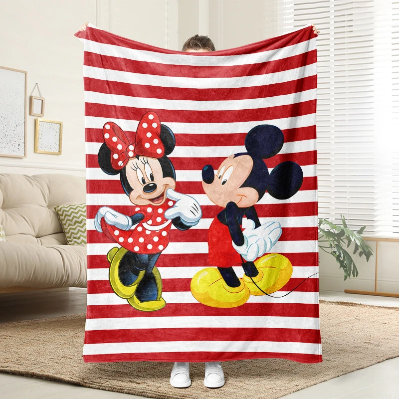 

Disney Mickey & Minnie Mouse Blanket Soft Flannel Throw Warm Plush Sofa Bed Cover Cartoon Home Decor Gift