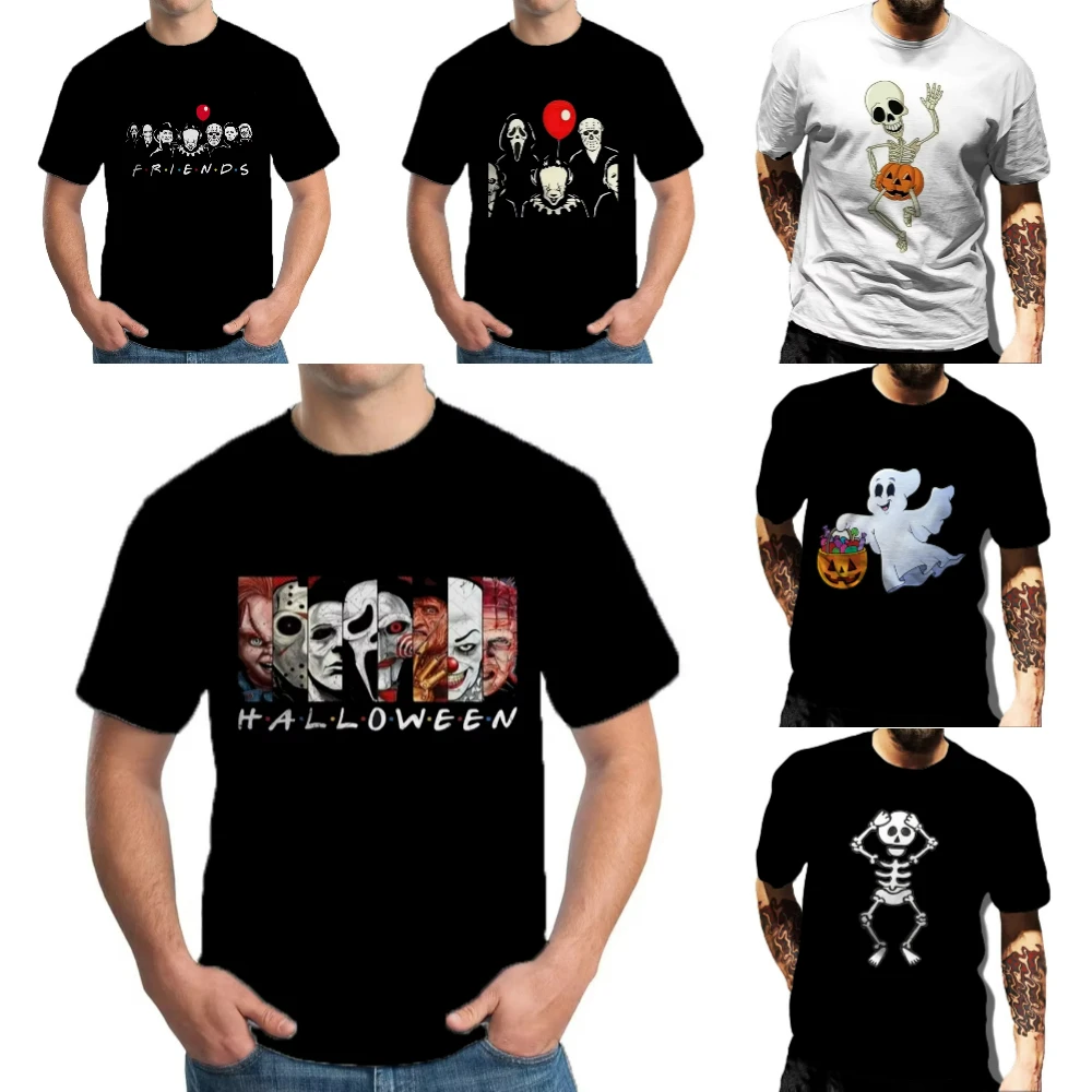 

Хэллоуин фильм ужасов убийца призрака футболка с принтом повседневная негабаритная женская и мужская повседневная модная уличная одежда с графикой повседневная одежда