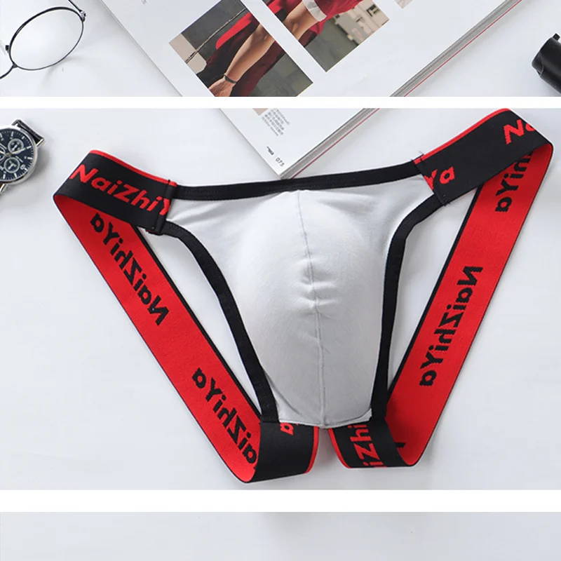 Tangas para hombre Gay Joackstrap cintura baja U-convexo transpirable lencería erótica Jock Strap ropa interior Sexy calzoncillos G-String Bikini