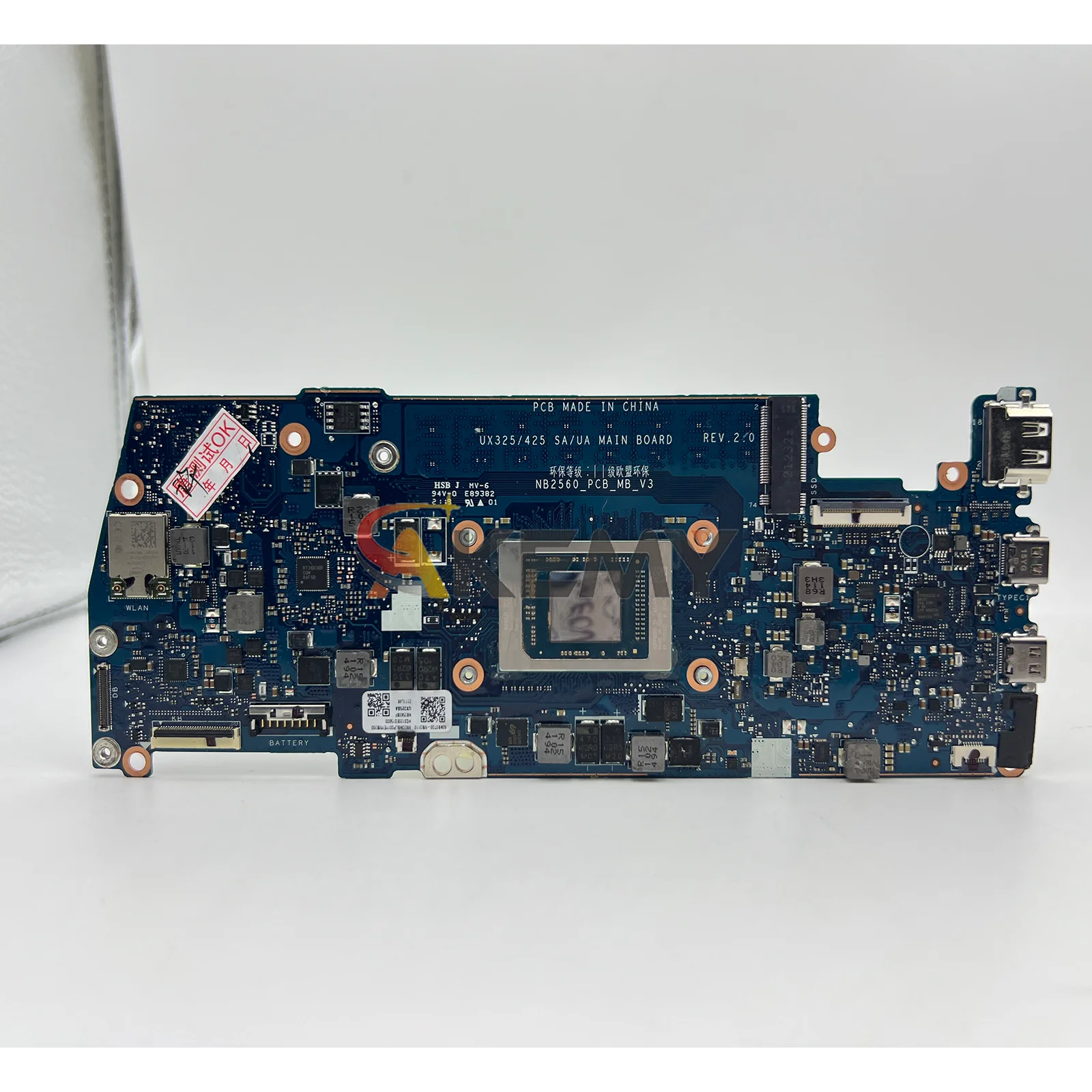 Ux325sa placa-mãe do portátil para asus zenbook ux325sa ux325s u4700u u3700u notebook mainboard com r3 r5 r7 cpu 100% testes ok stk