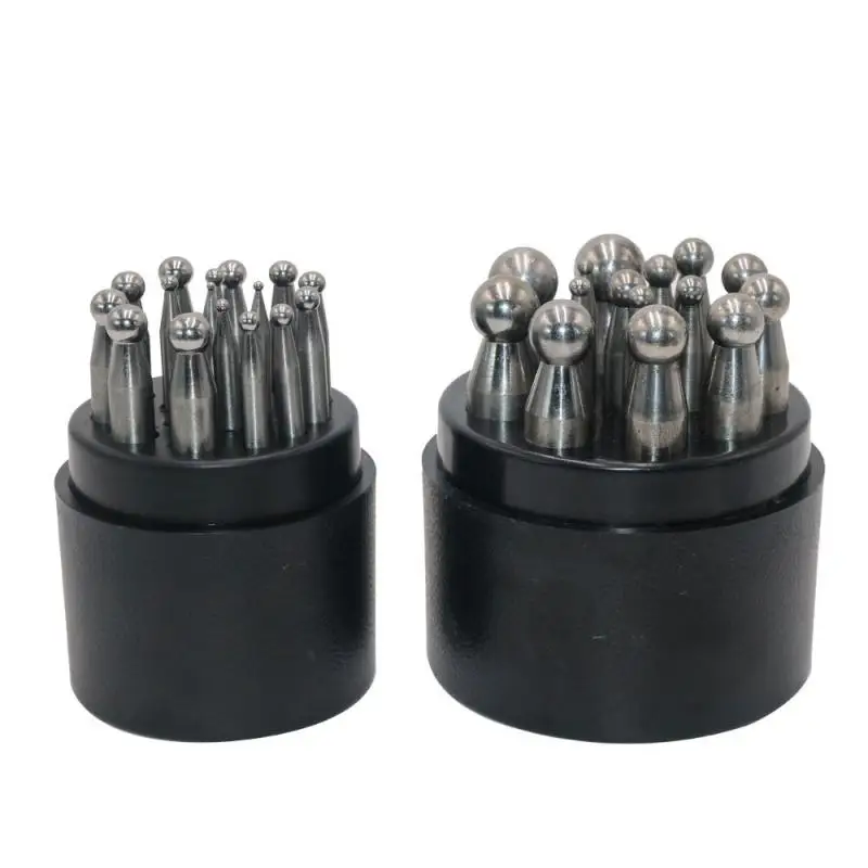 Imagem -02 - Round Dapping Punches Conjunto para Jewelry Machine Dapping Block Faça Você Mesmo Craft Tools Alta Qualidade 15 17 Pcs Aço Inoxidável