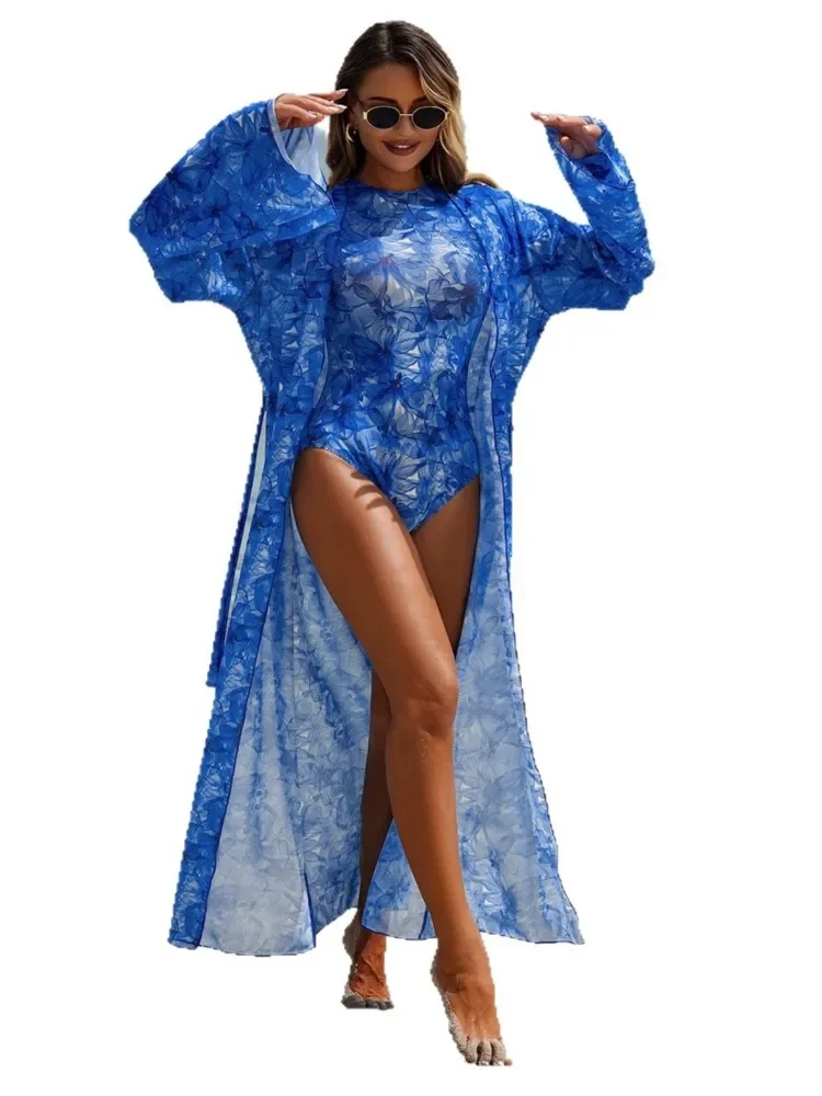 One Piece COVER UP Beach Kimono สําหรับชุดว่ายน้ําสตรี COVER UP Wrap ชุด Seaside ชุดว่ายน้ํา Beachwear ฤดูร้อน 2025