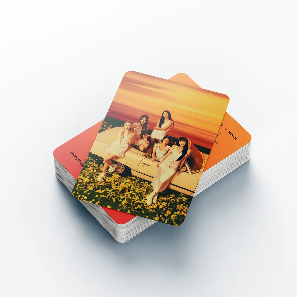 55pcs/Set KPOP (G)I-DLE HEAT Lomo Cards HD High Quality Printed Photo Card Minnie Cho Mi Yeon YUQI SHUHUA Fans Collection Gift