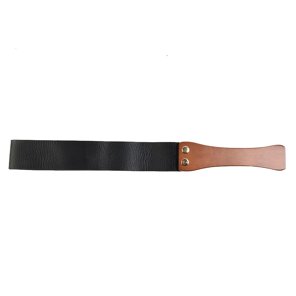 Outdoor Sports Riding Whip Solid Wood Handle Leather Riding Whip Sturdy Metal Fasteners Two Layers Leather Whips Crops