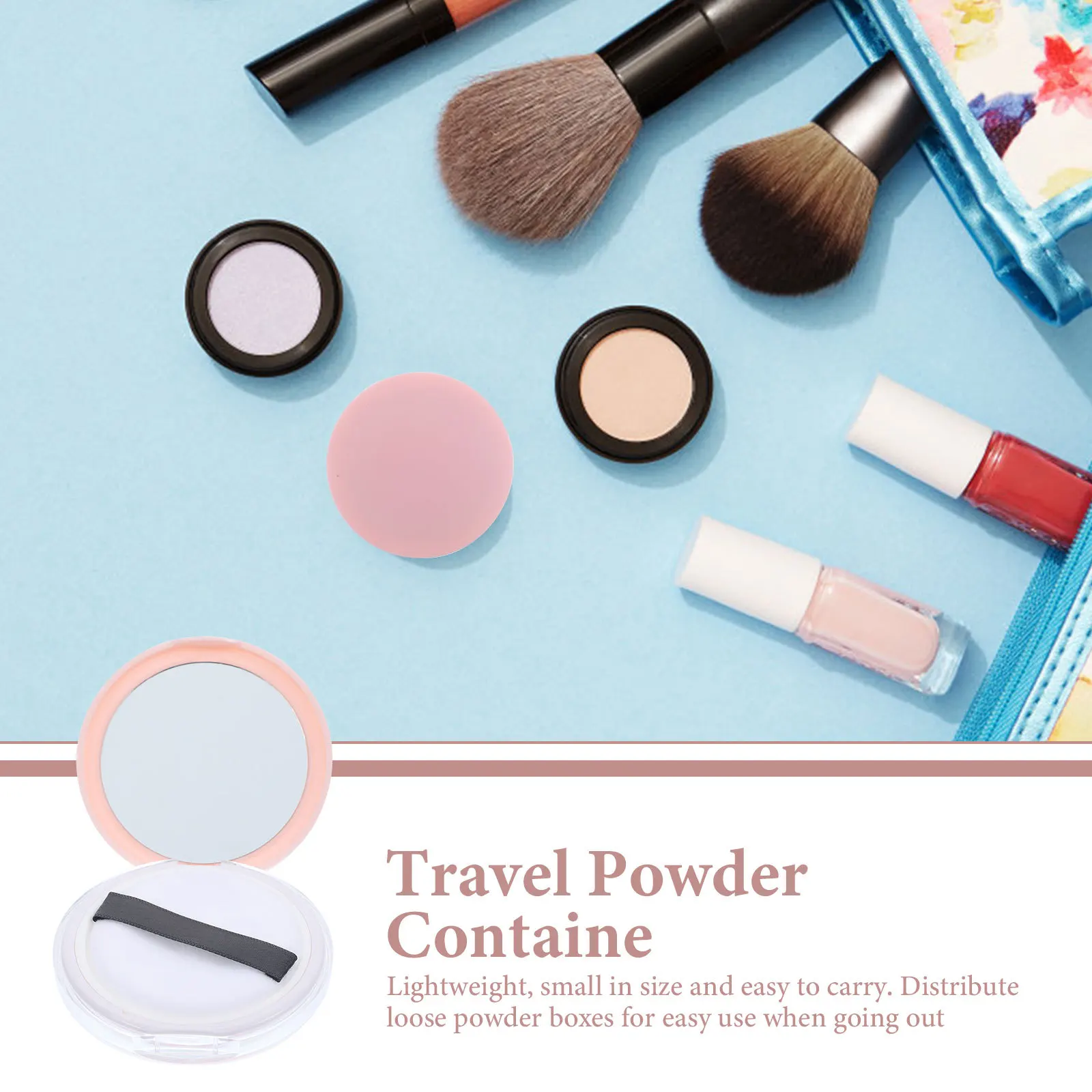2pcs Portable Loose Powder Box 5G Travel Case For Makeup Foundation Empty Container With Puff Compact Reusable Lightweight