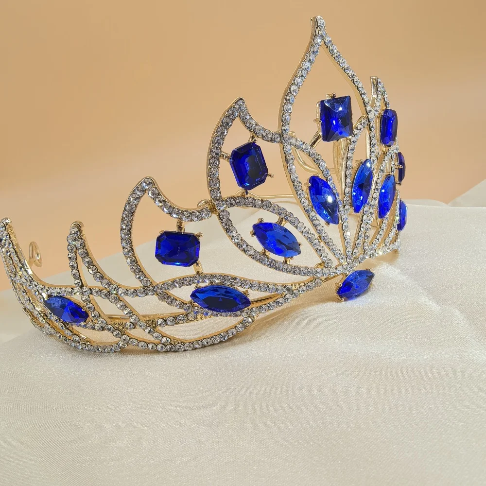 Простой лепесток, европейский роскошный горный хрусталь, корона невесты, головной убор из сплава с бриллиантами, кольцо для волос в стиле принцессы, аксессуары для волос ph