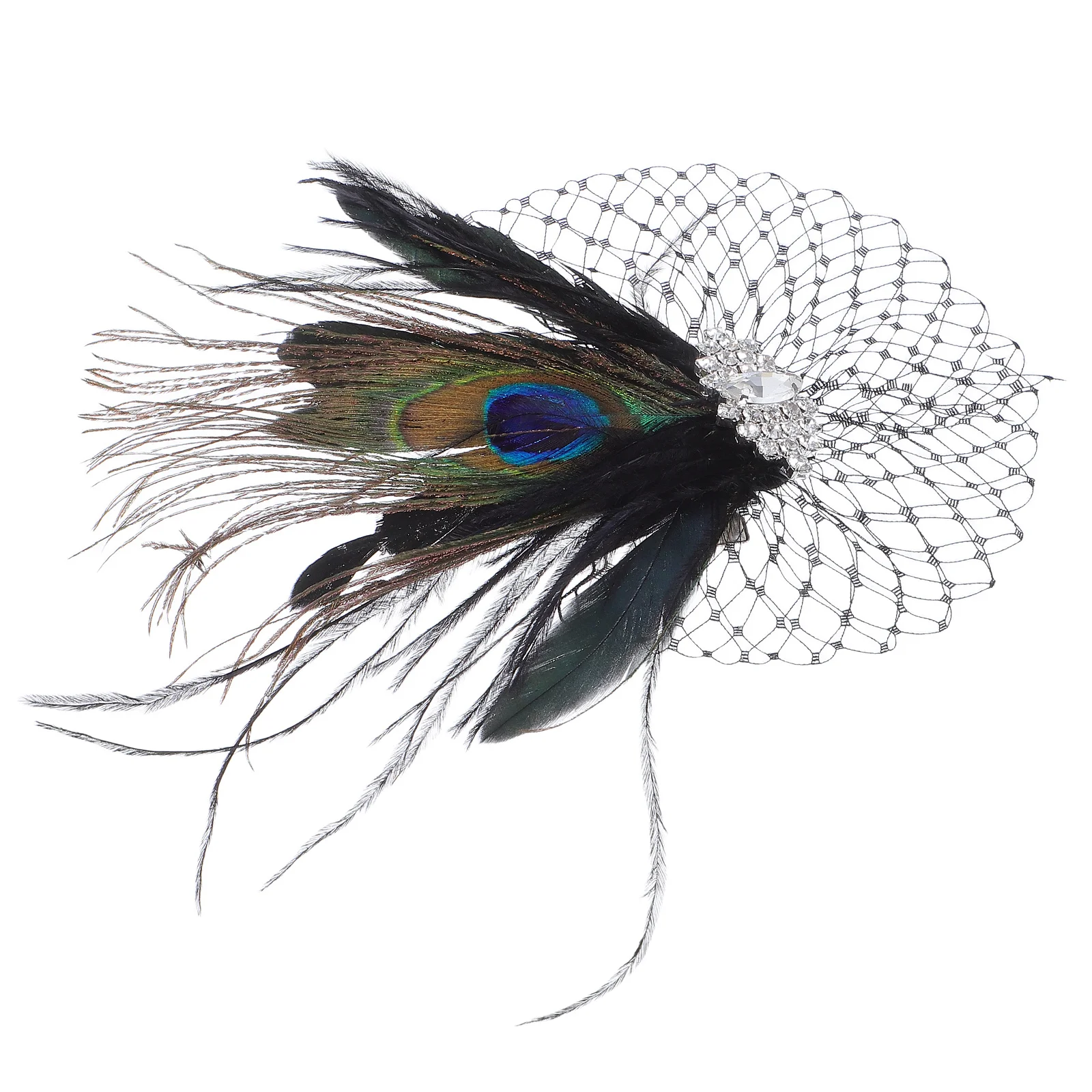 

Feathered Vintage Hairclip Retro Netting Elegant Wedding Party Carnival Hair Accessories Fascinator Clip Hair Clips for Women