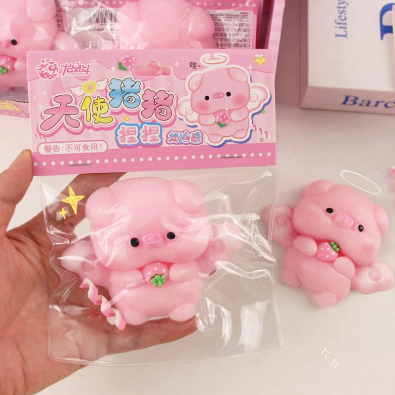 1PC Kind Geschenke Nette Cartoon Engel Schwein Squeeze Sensorischen Spielzeug Langsam Rebound TPR Prise Dekompression Zappeln Prop