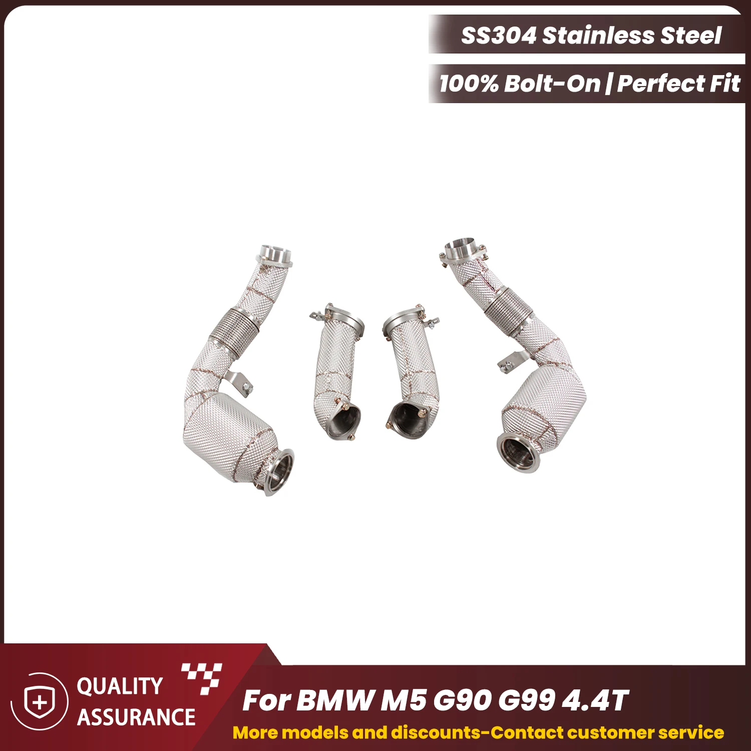 

ECCF Sports Downpipe With Heat Shield For BMW M5 G90 G99 4.4T Aggressive Exhaust Sound Performance Upgrade Easy Installation