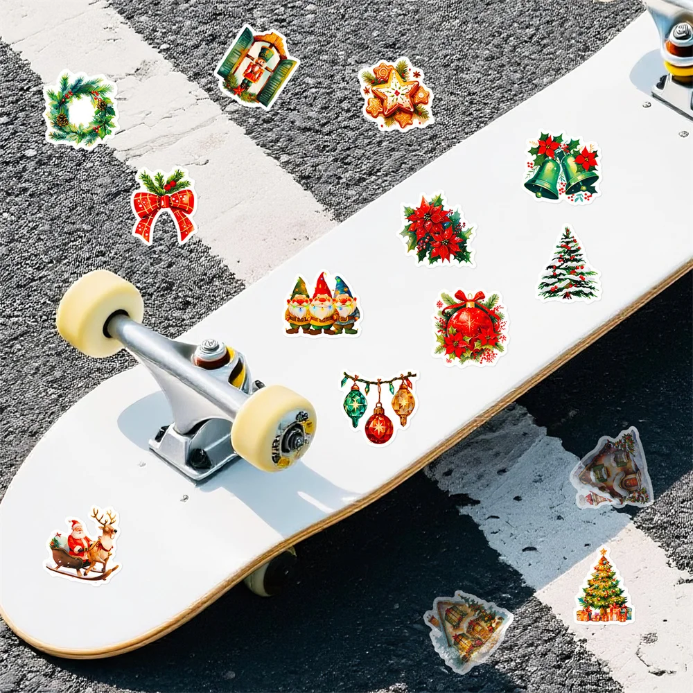 Picture 6: 100 Christmas Element Snowman Gnome Stickers Party Gift Decor Water Cup Computer Waterproof Graffiti Stickers Scrapbook Children