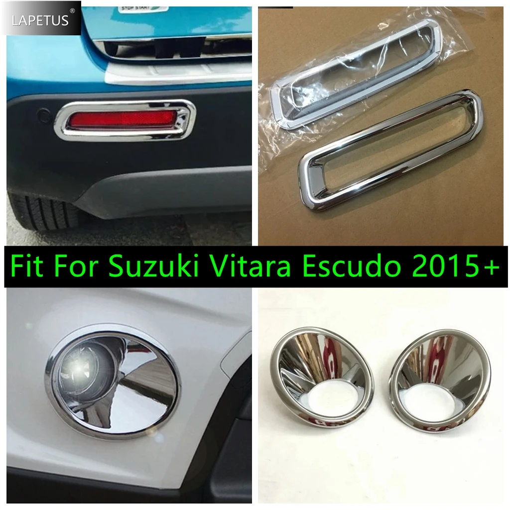 

For Suzuki Vitara Escudo 2015 - 2020 Front Fog Light Lamp / Rear Fog Lights Lamp Cover TrimsABS Chrome Car Exterior Accessories