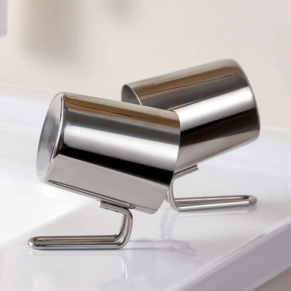 Durable Stainless Steel Mouthwash Cup Minimalist Anti-rust Toothbrush Storage Cup Inverted Creative Tooth Brushing Cup Travel