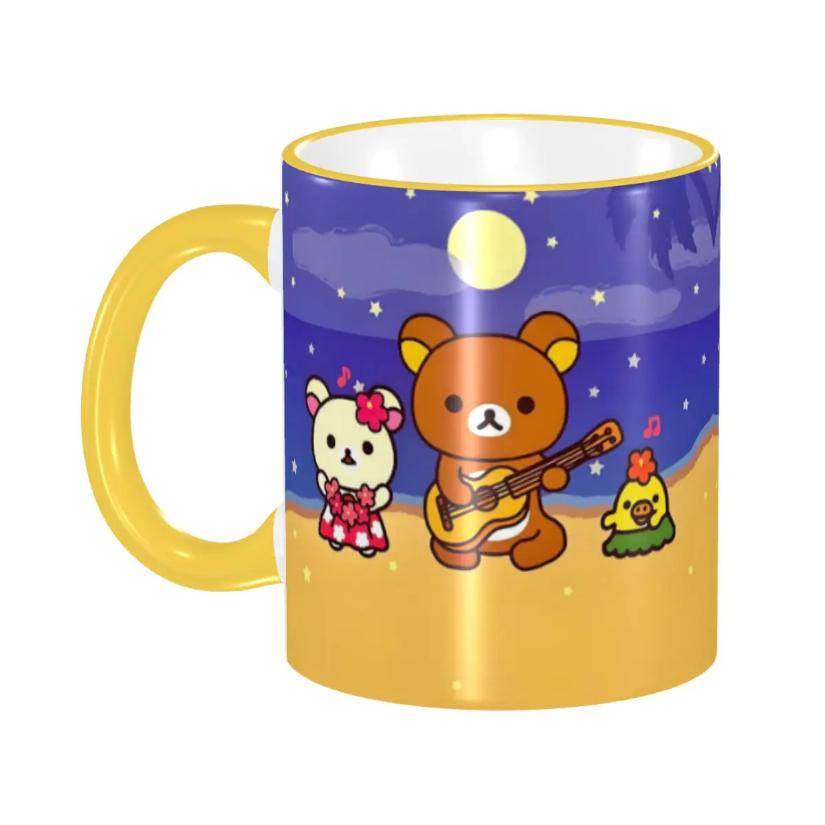 

Customized R-Rilakkumas Coffee Mugs DIY Kawaii Lazybear Doll Cartoon Pattern Ceramic Milk Tea Mug Cup