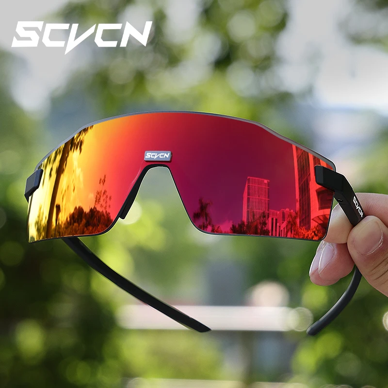 【セール中】SCVCN サイクリングサングラスランニングメガネ男性 UV400 アウトドアスポーツバイク眼鏡 MTB 自転車乗馬サイクリングメガネ