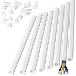 1set 125in Cord Cover, Large Cord Concealer on Wall Cable Management, Cable Raceway Kit for Mount TVs,Wire Hider for Home Office