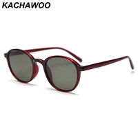 Kachawoo retro polarized sunglasses men ultralight TR90 frame sun glasses for women Summer shades outdoor Korean style red grey